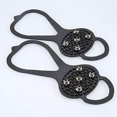 YINWUJIA Non Slip Gripper Spike, 1Pair 5 Teeth Heel Claw Winter Crampons Spike Ice Snow Shoe Grip Spike Anti-Slip Climbing Shoes Spike Cleats Outdoor Accessories