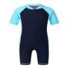 Sxiwei Kids Girls Sun Protection Rash Guard Swimsuit Short Sleeves Beachwear One Piece Wetsuit Navy Blue&Sky Blue 7-8 Years view 1