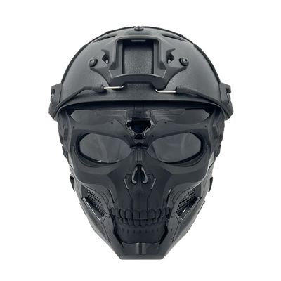 PJ Tactical Protective Helmet and Skull Mask Set, with Adjustable Full-Face Protective Mask Suitable for Such As Paintball Shooting, CS Games, Costume Parties Fast Helmet