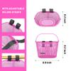 ANZOME Kids Bike Basket, Bicycle Basket for Boy and Girl, Waterproof Metal Wire Children's Bicycle Basket, Suitable for Most Children's Bicycles and Kids Tricycles (Pink) view 2