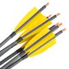 AMEYXGS 34 Inch Carbon Arrows 400 Spine Hunting Arrows with Removable Tips and 4 Turkey Feather Target Practice Arrow for Compound & Recurve & Long Bow 6/12 Pcs (Yellow Set, 12 pcs) view 3