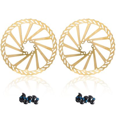 CNC Bike Disc Brake Rotor 160mm 180mm 203mmBicycle Disc Brake Rotor 203mm With Bolts For MTB Mountain Bike BmxGold