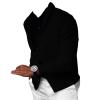Kaxiya2021 Men's Lapel Cardigan Knit Top Casual Simple Solid Color Long-Sleeved Sweater Autumn And Winter Warm Single-Breasted Top (Black,Large) view 1