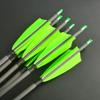 AMEYXGS 34 Inch Carbon Arrows 400 Spine Hunting Arrows with Removable Tips and 4 Turkey Feather Target Practice Arrow for Compound & Recurve & Long Bow 6/12 Pcs (Green Set, 12 pcs) view 4