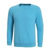 Men's Solid Color Round Neck Sweater Simple And Versatile Long-Sleeved Pullover T-Shirt Thickened Plus Velvet Top (Lake Blue,X-Large) view 1