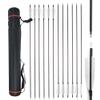 AMEYXGS 34 Inch Carbon Arrows 400 Spine Hunting Arrows with Removable Tips and 4 Turkey Feather Target Practice Arrow for Compound & Recurve & Long Bow 6/12 Pcs (White Set, 12 pcs) view 1