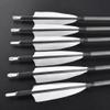 AMEYXGS 34 Inch Carbon Arrows 400 Spine Hunting Arrows with Removable Tips and 4 Turkey Feather Target Practice Arrow for Compound & Recurve & Long Bow 6/12 Pcs (White Set, 12 pcs) view 4