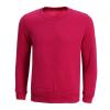 Men's Solid Color Round Neck Sweater Simple And Versatile Long-Sleeved Pullover T-Shirt Thickened Plus Velvet Top (Rose Red,Small) view 1