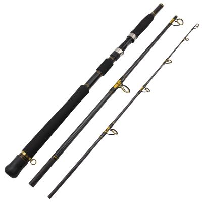 2.1M Super-Strong and Super-Hard Fishing Rod 3 Sections Portable High-Carbon Deep-sea Boat Fishing Rod, Big Fish Fishing Rod, Long-Casting Rod ZYHYD (Size : 2.1m)
