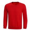 Men's Solid Color Round Neck Sweater Simple and Versatile Long-Sleeved Pullover T-Shirt Thickened Plus Velvet Top (Red,4X-Small) view 1