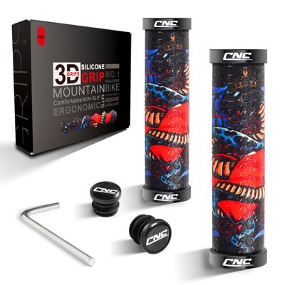 CNC Silicone Bike Grips, Silicone MTB Grips, Silica Gel Handlebar Grips for Mountain Bike/BMX/Bicycle.