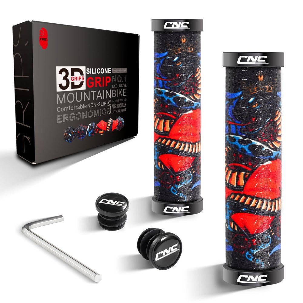 CNC Silicone Bike Grips, Silicone MTB Grips, Silica Gel Handlebar Grips for Mountain Bike/BMX/Bicycle.