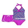 Loloda Little Girls' Summer Tankini Swimsuit 3 Piece Rash Guard Set Swimwear Quick Dry Bathing Suit 2#Purple 6 Years view 1