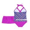 Loloda Little Girls' Summer Tankini Swimsuit 3 Piece Rash Guard Set Swimwear Quick Dry Bathing Suit 2#Purple 6 Years view 2