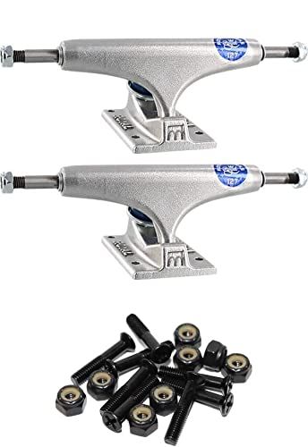 Royal Truck Co. The Royal Inverted 127mm Raw Skateboard Trucks - 5.0" Hanger 7.75" Axle with 1" Raven Black Hardware - Bundle of 2 items