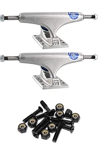 Royal Truck Co. The Royal Inverted 127mm Raw Skateboard Trucks - 5.0" Hanger 7.75" Axle with 1" Raven Black Hardware - Bundle of 2 items
