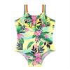 Daenrui Kids Girls One Piece Bathing Suit Rainbow Straps Ruffle Swimwear Hawaiian Beach Floral Swimsuit Yellow 6 Years view 3