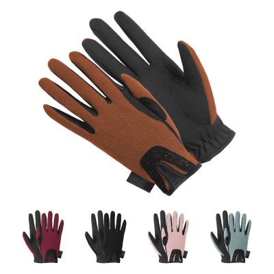 Thapower Horse Riding Gloves Kid Girls Equestrian Riding Gloves Youth Women Flower Pattern Horseback Leather Gloves Summer Winter Outdoor Sports Mittens