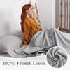 S VICTORY SYMBOL 100% Linen Portable Bed Sheet,Sleeping Bag Liner for Hotel and Travel,Sleep Sack Adult-Ultra Lightweight Backpacking with Zipper,Queen Size Light Grey view 3