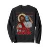 Party Savior Jesus Christ Santa Beer Ugly Christmas Sweater Sweatshirt view 1