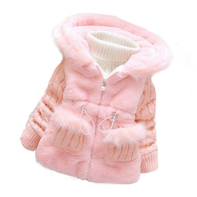 Baby Girls Winter Autumn Warm Hooded Jacket Coat (Pink, 4 Years)