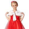 IPENNY Flower Girls Faux Fur Wrap Shawl Flower Kids Princess Cape Wedding Bridesmaid Bolero Shrug Christmas Party Costume Dress Up view 4