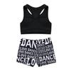 Sxiwei Kids Girls Active Sports Suit Gymnastics Dance Outfits Sleeveless Crop Top with Booty Shorts Set Black 10-12 Years view 4