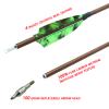 29 inch Archery Carbon Arrows Hunting Arrows Target Arrows 12 PCS Real Feather vanes and Removable Tips Spine 400 500 600 for Compound Bows Recurve Bows Long Bows (Green,Spine 500) view 4