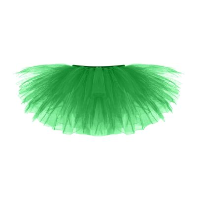Adult Vintage Tutu Skirt for Women Teens Classic Elastic 5 Layered Tulle Party Marathon Dance Costume Skirts Green