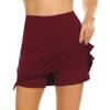 NaRHbrg Performance Sports Skorts for Women's Lightweight Golf Skirts Inner Shorts Tennis Running Workout Skorts Wine view 2