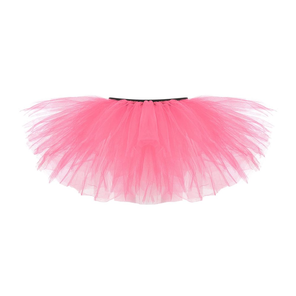 Adult Vintage Tutu Skirt for Women Teens Classic Elastic 5 Layered Tulle Party Marathon Dance Costume Skirts Pink