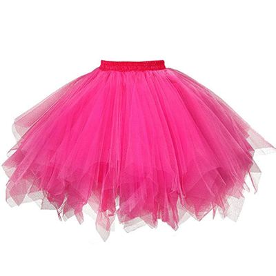 NaRHbrg Ballet Tutu Dress Up Skirt for Women's Party Costume Hot Pink