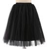 Tea Length Skirt for Women Tulle Skirt High Waist Formal Skirts Midi Skirt Tutu for Wedding Party Gown Prom Evening Black view 2
