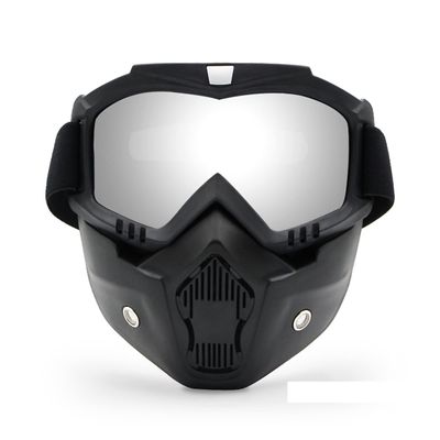 QINQIN Fit for Men Women Snow Skiing Glasses Winter Sport Windproof SKI Motocross Goggles Protection Motorcycle Snowmobile Glasses Eyewear (Color : Silver)