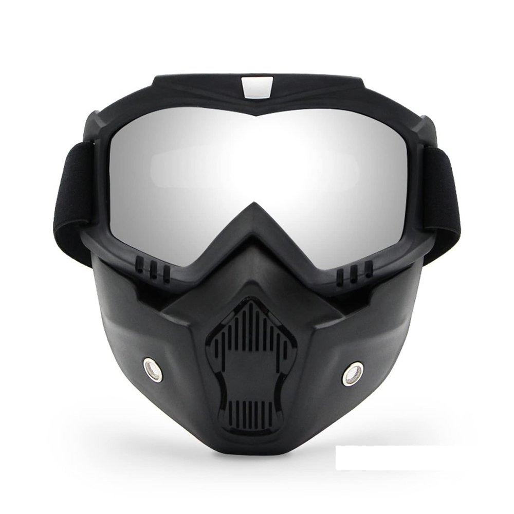QINQIN Fit for Men Women Snow Skiing Glasses Winter Sport Windproof SKI Motocross Goggles Protection Motorcycle Snowmobile Glasses Eyewear (Color : Silver)