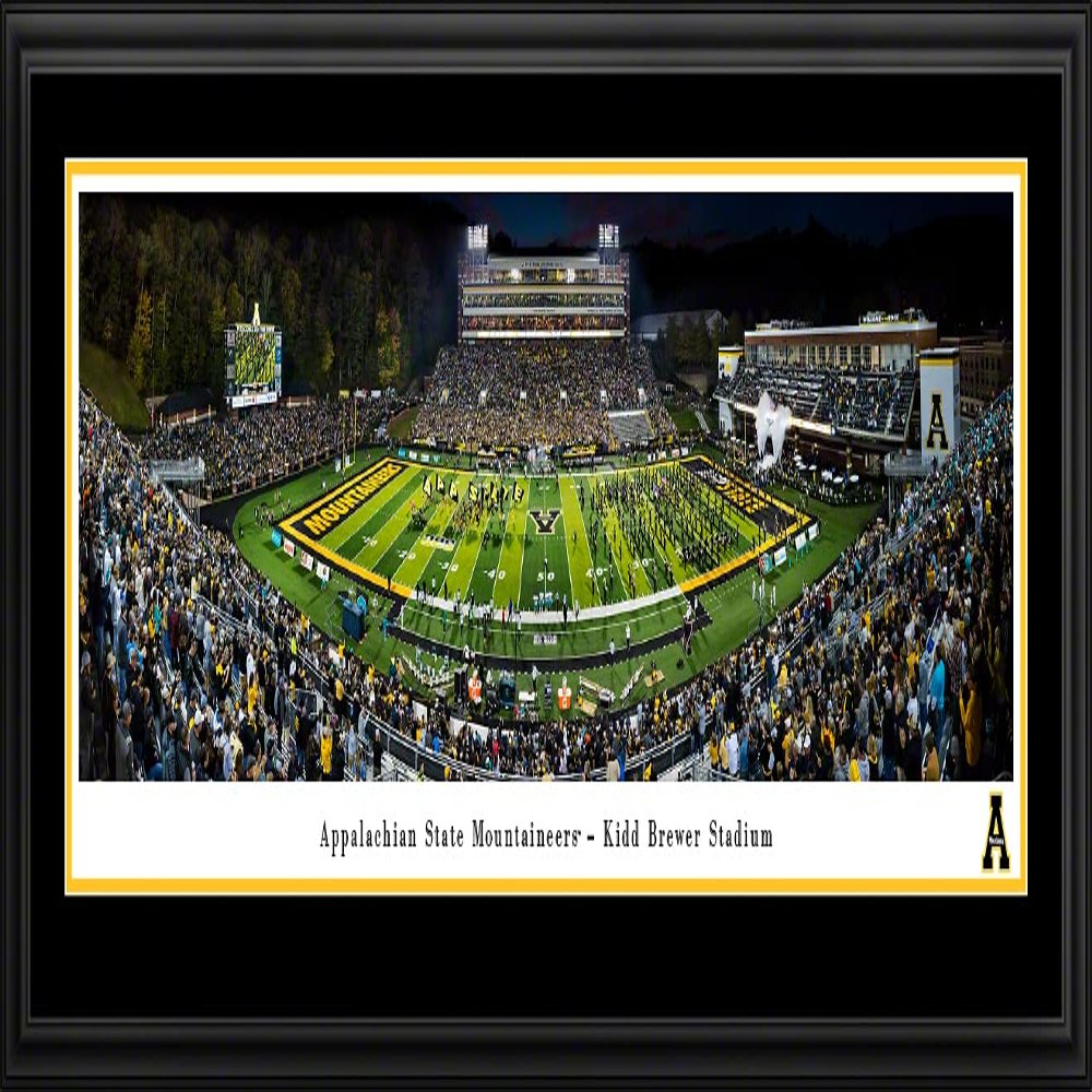 Appalachian State Football - 44x18-inch Double Mat, Deluxe Framed Picture by Blakeway Panoramas