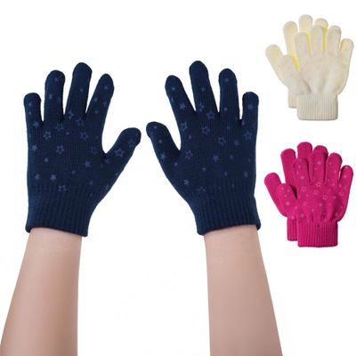 Brook + Bay Kids Gloves - Toddler Gloves - Winter Glove Kids - Kid Mittens - 3 Pack Boy Girl Knit Mittens for Snow