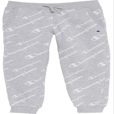 Champion Girls Heritage Fleece Jogger Sweatpant Big and Little Girls (Oxford Heather AOP, Large)