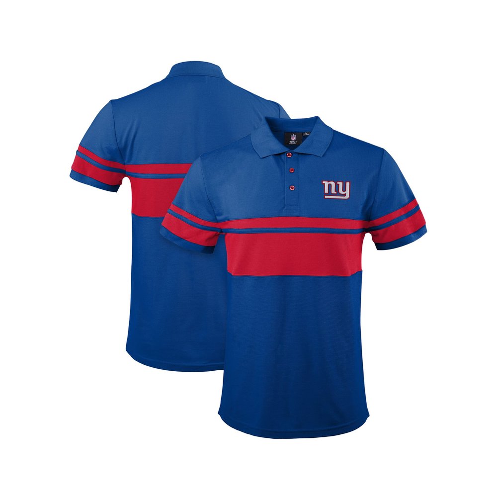 FOCO NFL Football Team Color Chest Stripe Men's Polo Shirt, New York Giants, Large