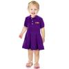 Little King NCAA Short Sleeve Infant and Toddler Girls Polo Dress-LSU-Purple-12 Months view 1