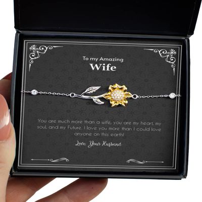 Best Wife Silver Necklace, Gold Plated Gifts for Amazing Wife, Anniversary Wife Present, Anniversary from Husband - Sunflower Bracelet