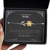 Best Wife Silver Necklace, Gold Plated Gifts for Amazing Wife, Anniversary Wife Present, Anniversary from Husband - Sunflower Bracelet view 1