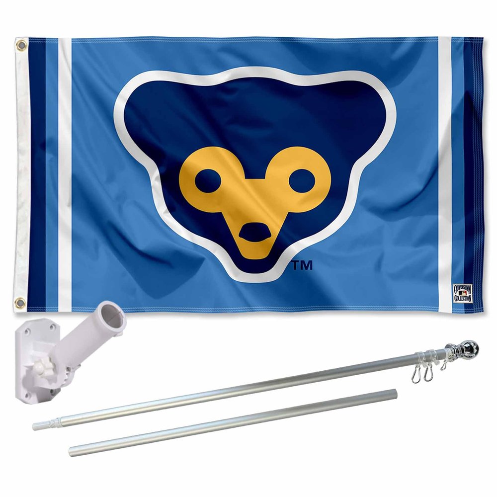 Chicago Baseball Vintage 70s Flag Pole and Bracket Set