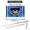 Chicago Baseball Vintage 70s Flag Pole and Bracket Set view 2