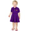 Little King NCAA Short Sleeve Infant and Toddler Girls Polo Dress-LSU-Purple-6 Months view 1