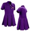 Little King NCAA Short Sleeve Infant and Toddler Girls Polo Dress-LSU-Purple-6 Months view 3