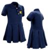 Little King NCAA Short Sleeve Infant and Toddler Girls Polo Dress-Michigan-Navy-3T view 3