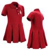 Little King NCAA Short Sleeve Infant and Toddler Girls Polo Dress-Oklahoma-Crimson-3T view 3