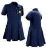 Little King NCAA Short Sleeve Infant and Toddler Girls Polo Dress-Michigan-Navy-4T view 3