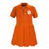 Little King NCAA Short Sleeve Infant and Toddler Girls Polo Dress-Clemson-Orange-6 Months view 2